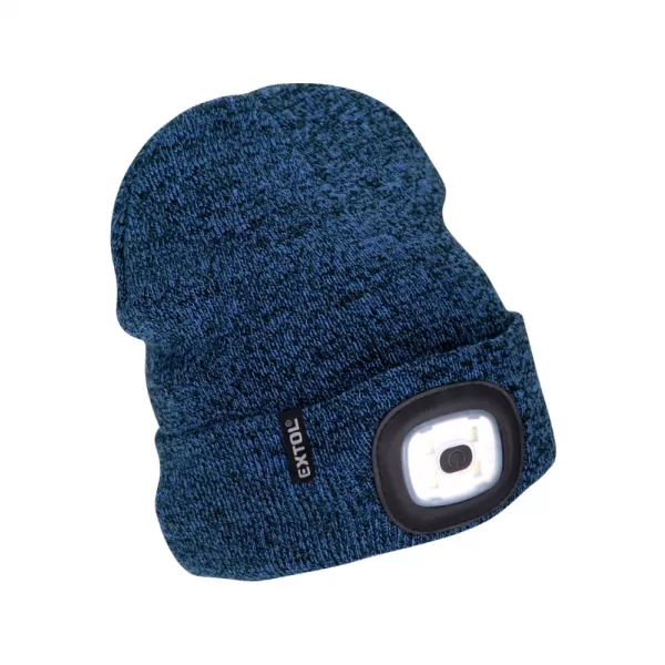 Čepice s čelovkou, modrá/černá - USB nabíjení EXTOL LIGHT 43463