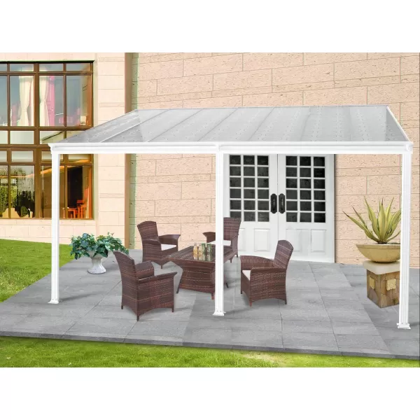 Hliníková pergola LANITPLAST WALL 43 FSX bílá + čirý PC LG4315