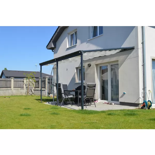 Hliníková pergola LANITPLAST WALL 53 FSX antracit + čirý PC LG4317