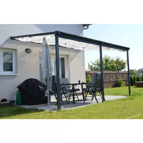 Hliníková pergola LANITPLAST WALL 53 FSX antracit + čirý PC LG4317
