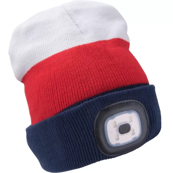 Čepice s čelovkou bílá/červená/modrá EXTOL LIGHT 43450