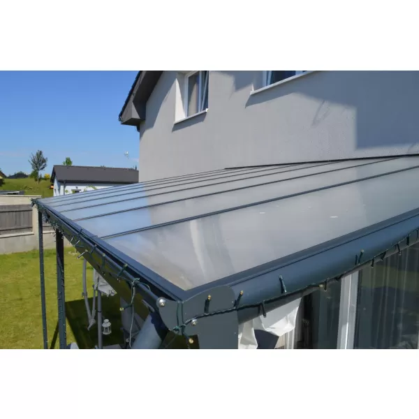 Hliníková pergola LANITPLAST WALL 53 FSX antracit + čirý PC LG4317