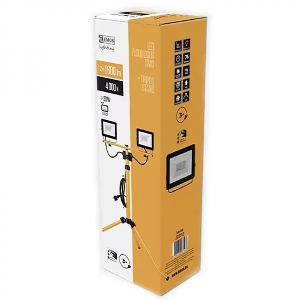 Reflektor LED HOBBY SLIM + trojnožka EMOS 2x20,5 W, 3 200 lm