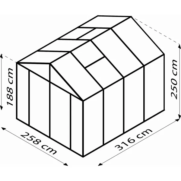 Skleník VITAVIA ZEUS COMFORT 8100 PC 10 mm černý LG455