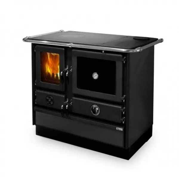 Sporák na tuhá paliva s výměníkem černý pravý MBS THERMO MAGNUM PLUS