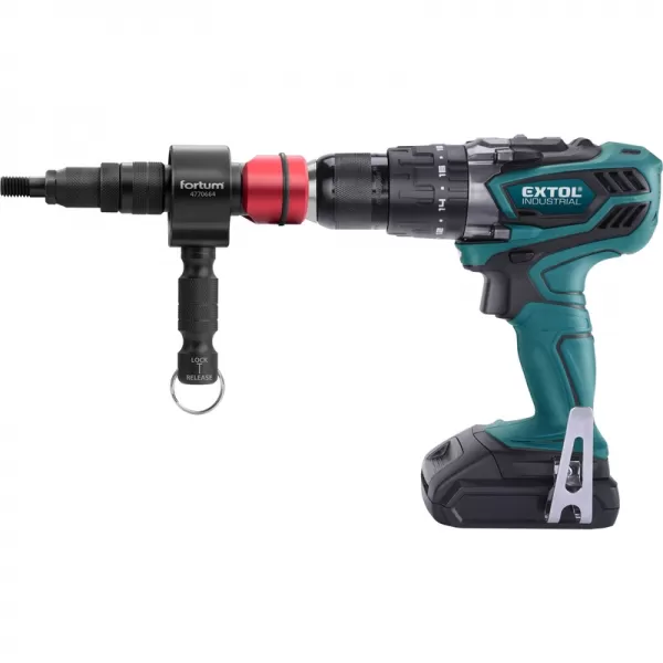 Nástavec nýtovací na vrtačku T, pro nýtovací matice M3-M12, CrMoV FORTUM 4770664
