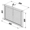 PVC větrací mřížka bez příruby s pevnou žaluzií a síťkou 221x299 mm, bílá DALAP 4755
