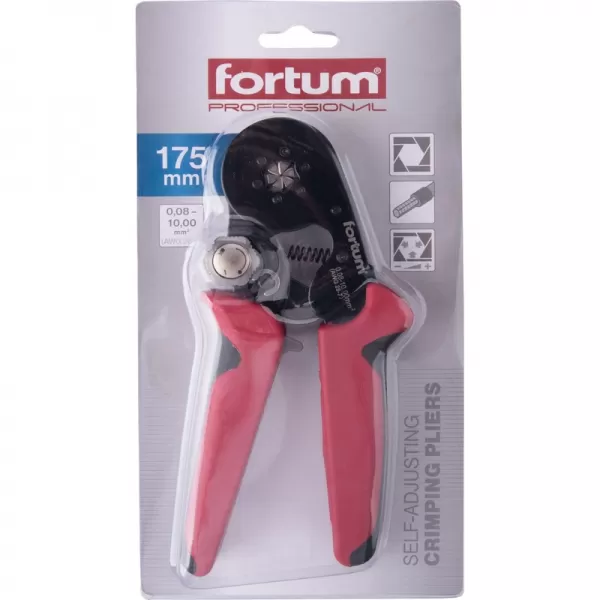 Kleště lisovací/krimpovací na dutinkové konektory šestihran, 0,08-10mm2 FORTUM 4770495