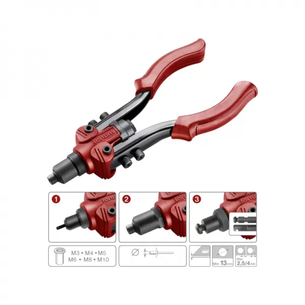 Pákové nitovacie kliešte COMBO Fortum 4770638