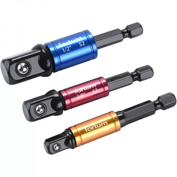 Adaptéry do vrtačky 1/4"-3/8"-1/2" FORTUM 4742203