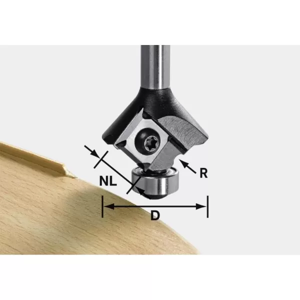 Zaoblovací frézka HW s výměnnými břiovými destičkami FESTOOL S8 HW R1,5 D28 KL12,7OFK 499810