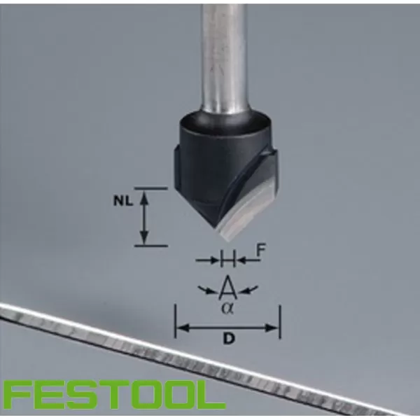 Drážkovací fréza ve tvaru V FESTOOL HW S8 D18-90° (Alu) 491444