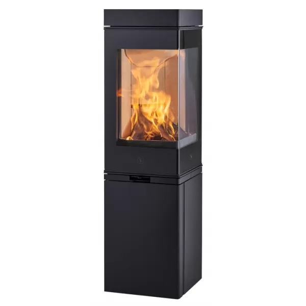 Krbová kamna s podstavcem a dvířky SCAN 80-2 černý lak