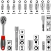 Sada bitů s ráčnou L-CASE Box 37 ks Einhell 49109022