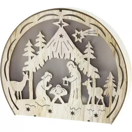 Dřevěný betlém silueta, 8LED WW RETLUX RXL 331