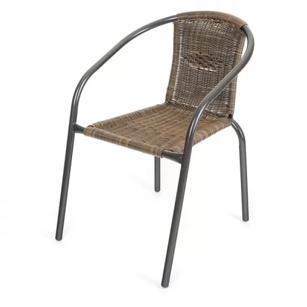 Křesílko ocelové HAPPY GREEN PE RATAN, hnědé 50320100BA