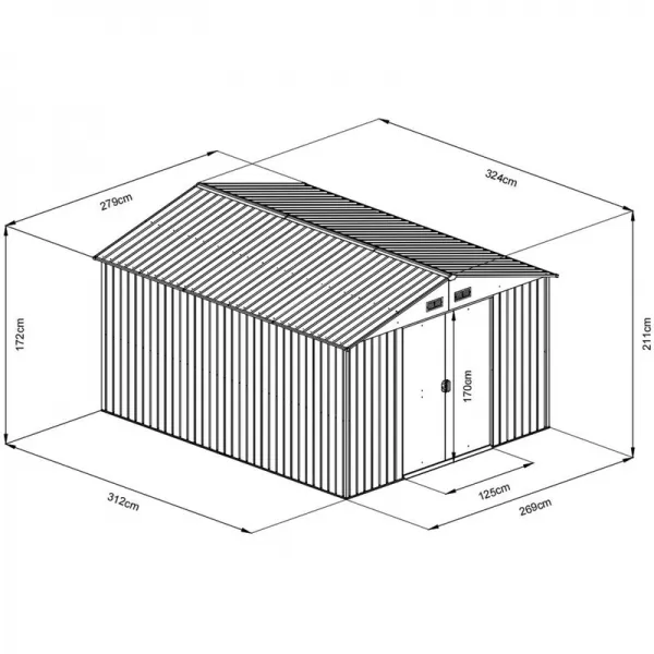 Plechový domek zahradní 9m2 FIELDMANN FZDO 1009