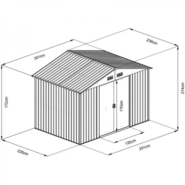 Plechový domek zahradní 7m2 FIELDMANN FZDO 1007