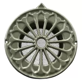 Hliníková větrací mřížka s přírubou a síťkou Ø 150 mm, šedozelená DALAP 50020