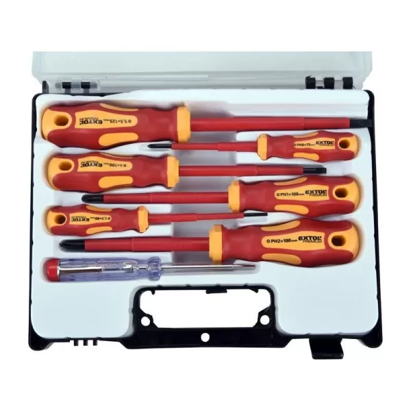 Šroubováky elektrikářské se zkoušečkou, sada 7ks EXTOL PREMIUM 53087