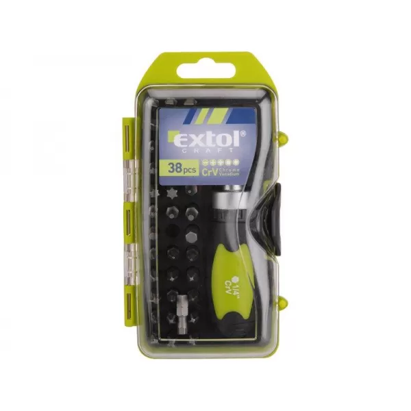 Šroubovák ráčnový s hroty sada 38ks EXTOL CRAFT 53092