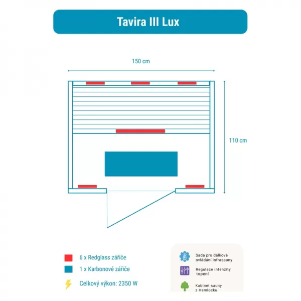 Infrasauna Belatrix Tavira 3 Lux RS3