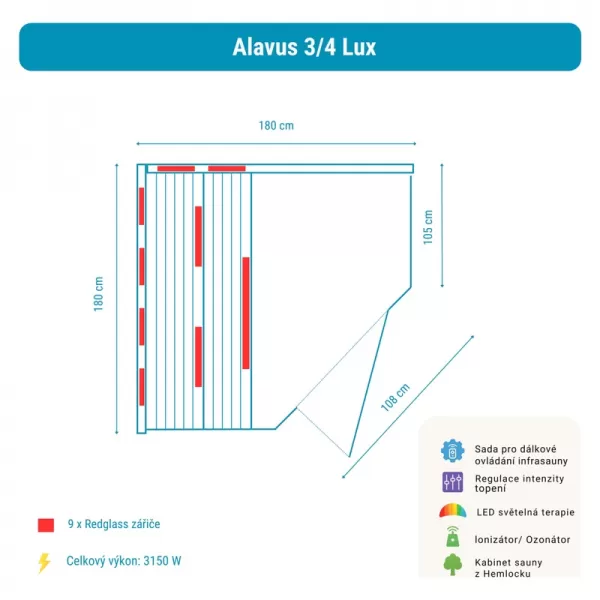 Infrasauna Belatrix Alavus 34 Lux RZ34