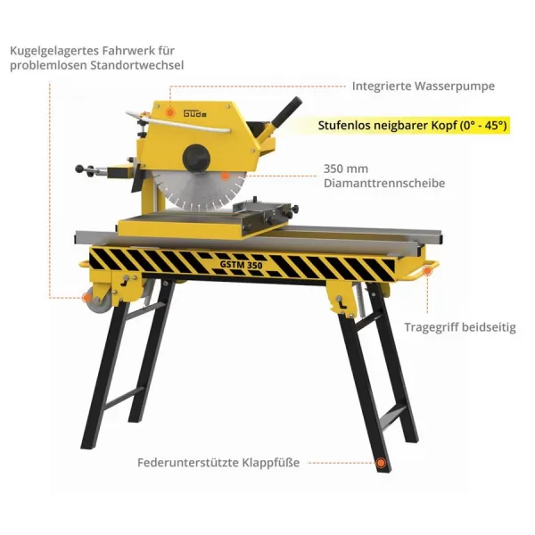Rezačka na dlažbu, kameň a betón GSTM 350 Güde 55377