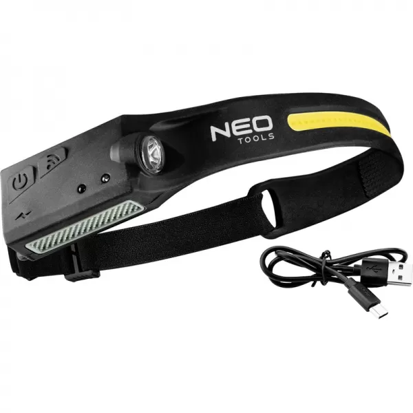 Svítilna čelovka 350lm, sensor pohybu(zap.vyp.) 99-097 NEO tools