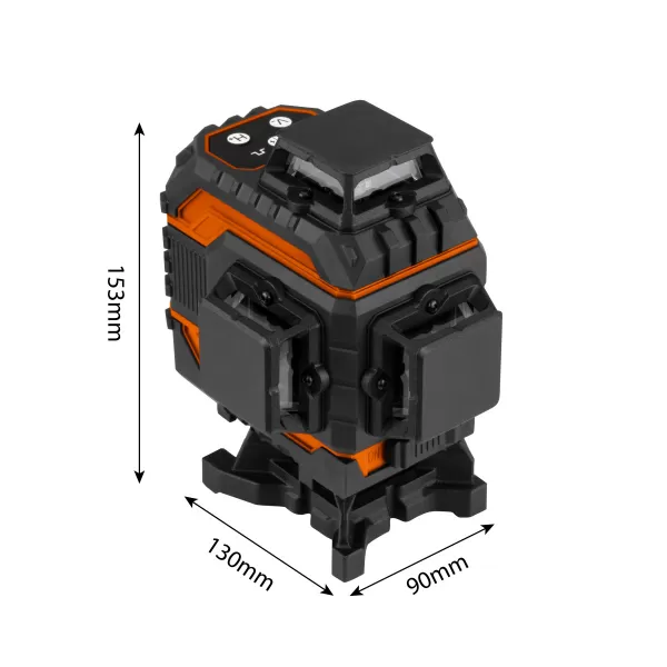 Laser 3D, 25 m, 12 čar, zelený, magnetický držák, kufr NEO tools 75-140