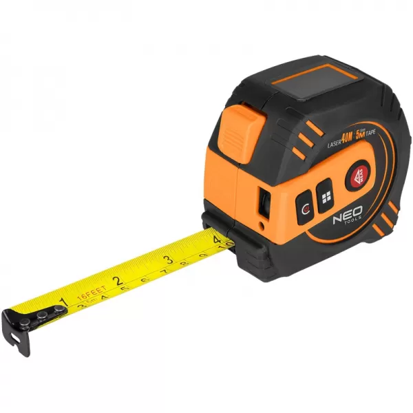Laserový merač vzdialenosti s výsuvným meracím pásom 5m/19mm NEO tools 67-100