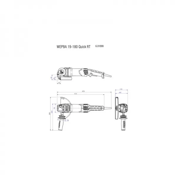 Úhlová bruska 18mm Metabo WEPBA 19-18 Quick RT 601099000