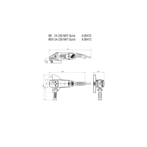 Úhlová bruska 230mm Metabo WE 24-230 MVT Quick