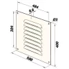 Kovová ventilační mřížka bez příruby s pevnou žaluzií a síťkou 500x400 mm, bílá DALAP 6087