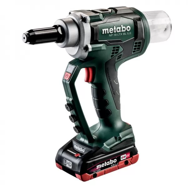 Aku nýtovací pistole 18V/ 2x4,0 Ah Metabo NP 18 LTX BL 5.0