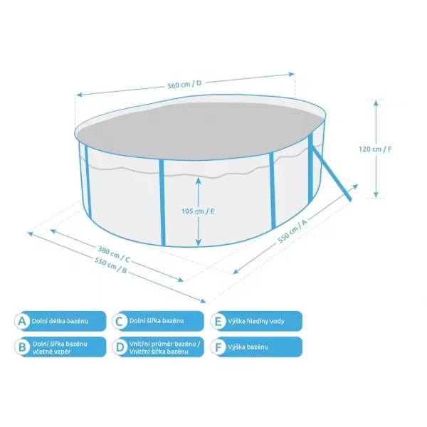 Bazén Orlando Premium DL 3,66 x 5,48 x 1,22 m – GRAPHIT, bazén, fólie Marimex 10303045