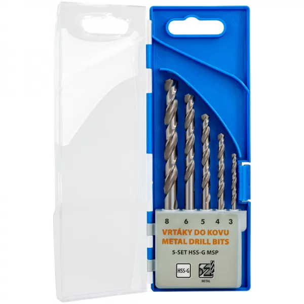 Vybrušované vrtáky do oceli Narex 5-SET HSS-G MSP 65405599