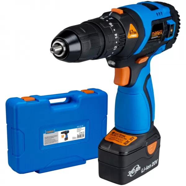 Aku bezuhlíkový příklepový šroubovák ASP 203-2B 20V 2x3,0Ah Narex 65405305