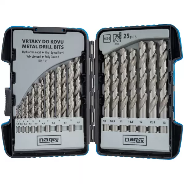 25dílná sada vrtáku do běžné oceli 25-SET HSS-G MSP Narex 65405603