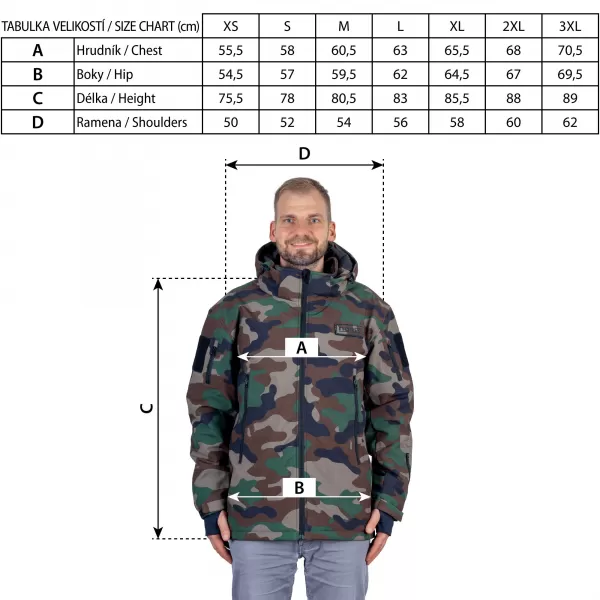 Vyhřívaná bunda + PWR banka Narex Camouflage SET CHJ-XL (65406040)