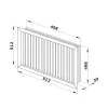 PVC ventilační mřížka bílá s pevnou žaluzií 512x512 mm DALAP 6622