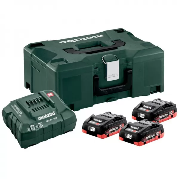 Basic-Set LiHD Metabo 3 batérie 18 V/3 x 4,0 Ah + nabíjačka ASC 30-36 V + puzdro