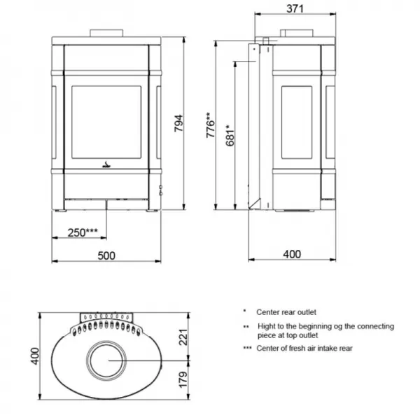 Krbová kamna s podstavcem s bočním prosklením, hliníkové lišty SCAN 68-12 černý lak