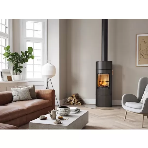 Krbová kamna ocelová dvířka, černá klička SCAN 84-2 CLASSIC černý lak