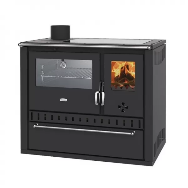 Sporák na tuhá paliva s výměníkem černá, levá PRITY GT W10 FI G DR