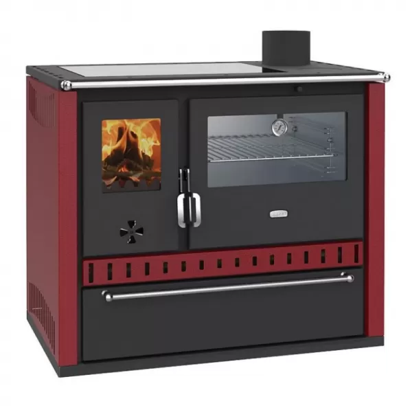 Sporák na tuhá paliva s výměníkem burgundy, pravý PRITY GT W10 FI G DR