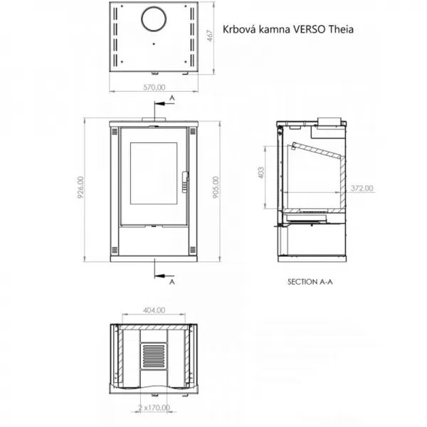 Krbová kamna VERSO Theia, slonová kost