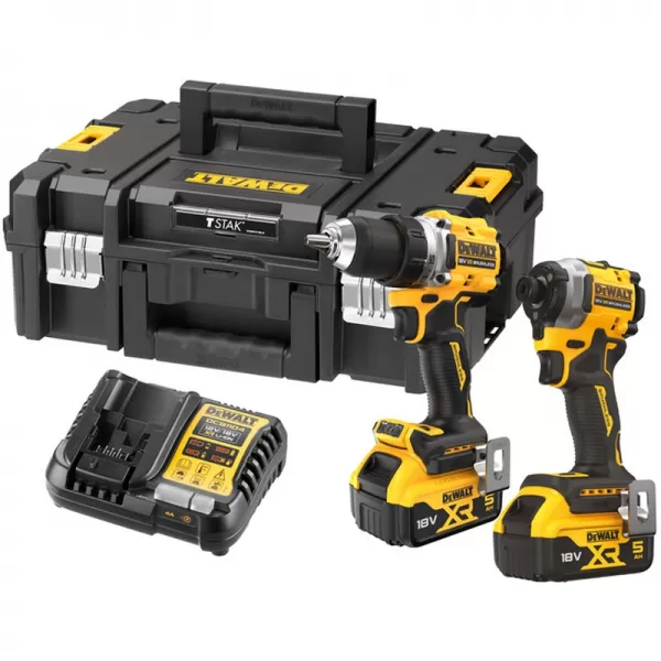 Aku bezuhlíková kombosada nářadí 18V 2x5,0Ah DeWALT DCK2051P2T