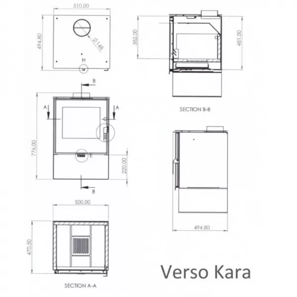 Krbová kamna VERSO Kara
