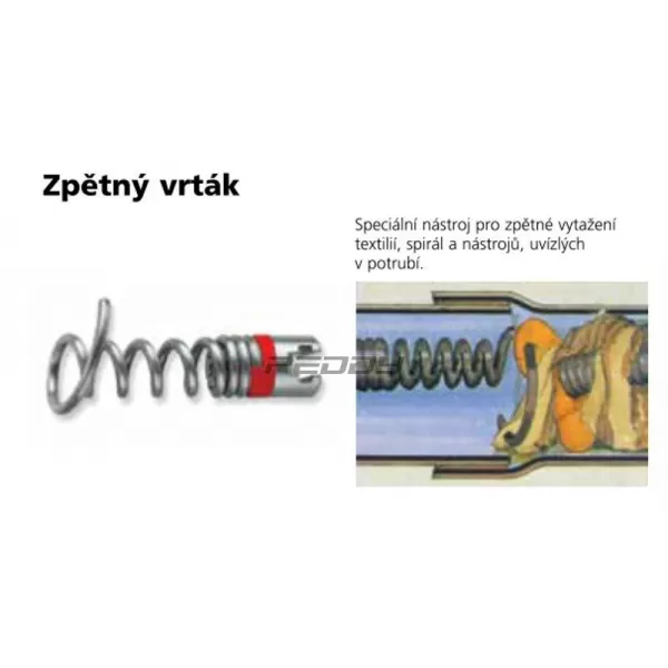 Zpětný vrták na čištění potrubí 65x125mm spojka 32mm ROTHENBERGER